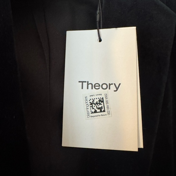 Theory Black Velvet Blazer with Notched Lapels - Picture 3 of 5